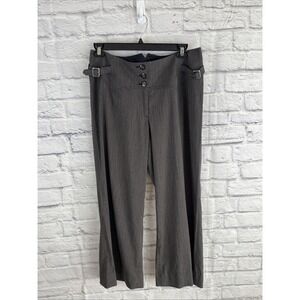 Lane Bryant Wide Leg Pin Striped Buckle Detail Pants Y2K Career Dressy Size 16